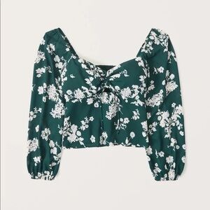 Abercrombie & Fitch Floral Green Blouse